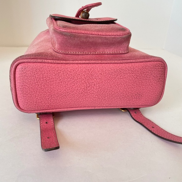 SALE❤️❤️❤️Gucci Pink Suede Leather Mini Backpack Bamboo - Picture 10 of 15